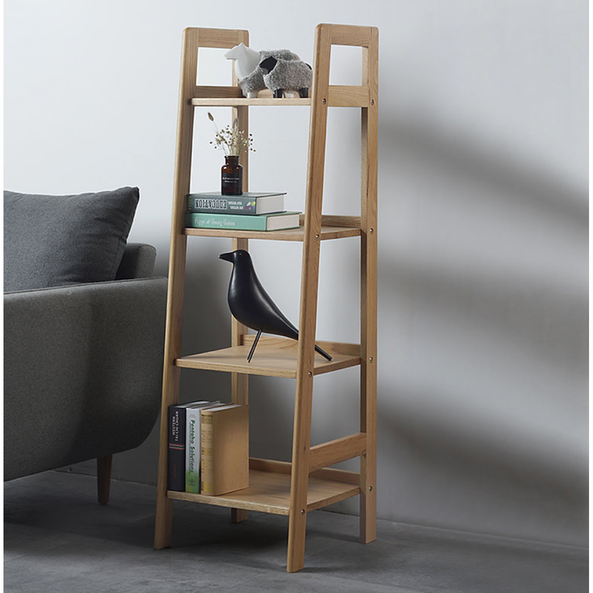 Fuurn SF3680 Modern Ladder 書架 (天然橡木)